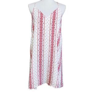 The Impeccable Pig Red White Midi Dress Medium